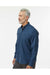 Paragon 702 Mens Kitty Hawk Performance Long Sleeve Button Down Shirt Navy Blue Model Side