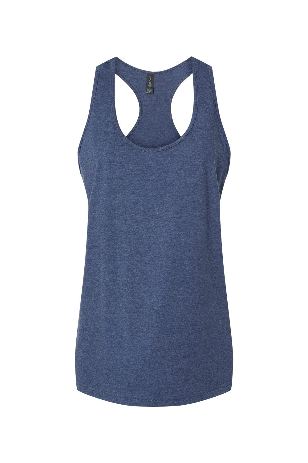 Gildan 67200L Womens Softstyle CVC Racerback Tank Top Navy Blue Mist Flat Front