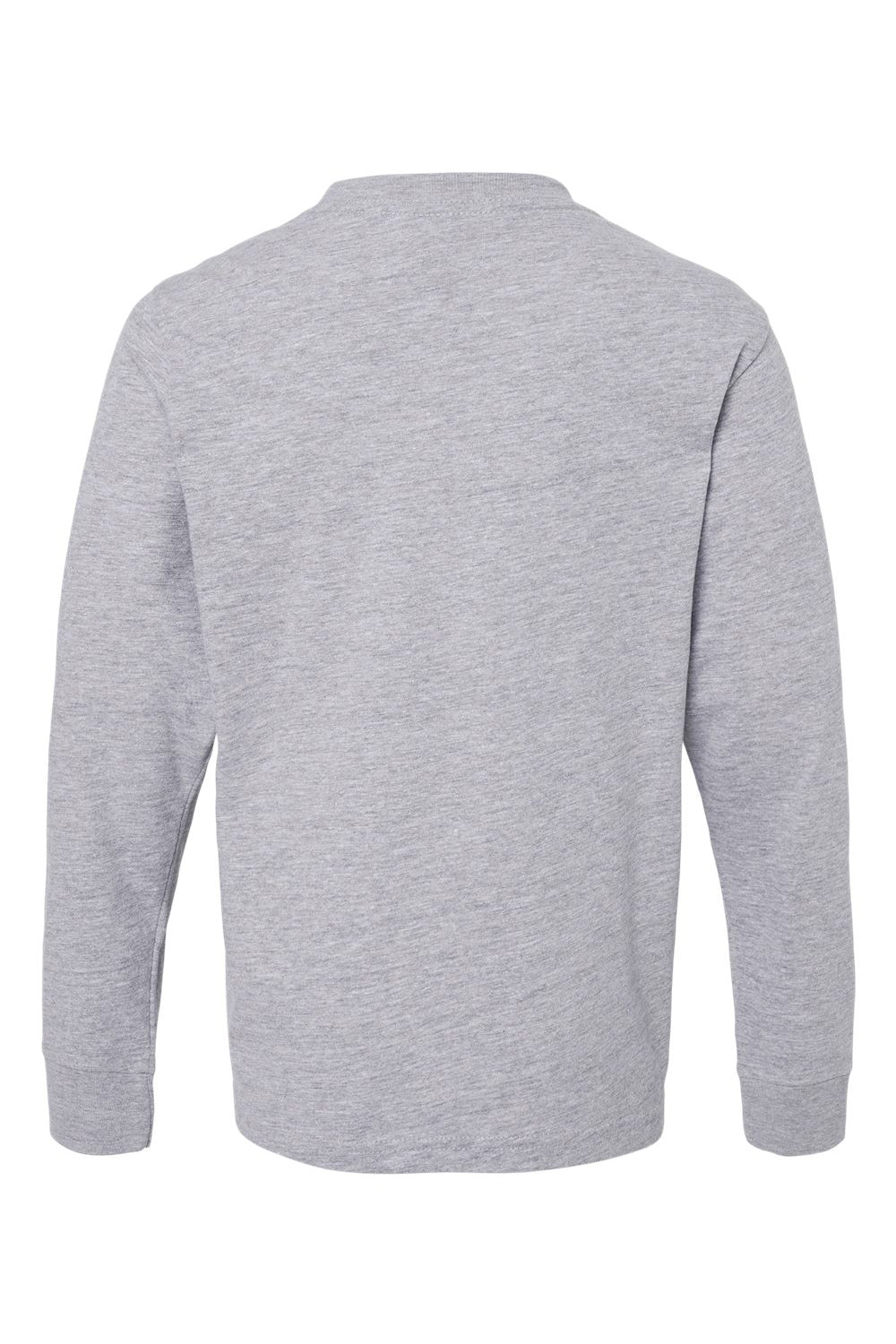 Next Level 3311 Youth Long Sleeve Crewneck T-Shirt Heather Grey Flat Back