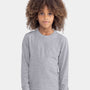 Next Level Youth Long Sleeve Crewneck T-Shirt - Heather Grey