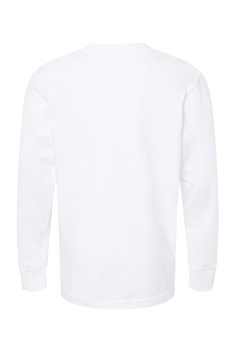 Next Level 3311 Youth Long Sleeve Crewneck T-Shirt White Flat Back