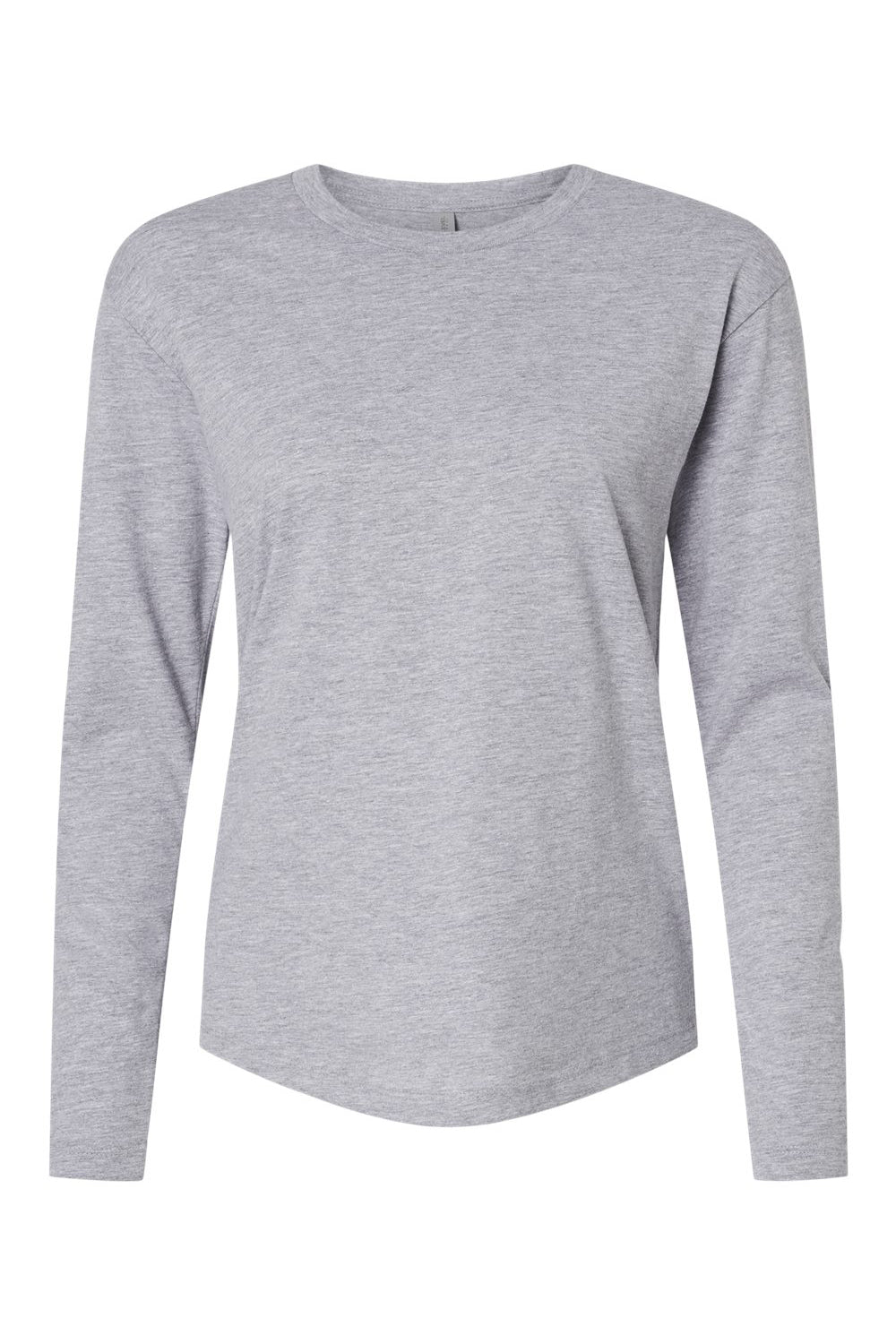 Next Level 3911 Womens Relaxed Long Sleeve Crewneck T-Shirt Heather Grey Flat Front