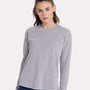 Next Level Womens Relaxed Long Sleeve Crewneck T-Shirt - Heather Grey