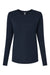 Next Level 3911 Womens Relaxed Long Sleeve Crewneck T-Shirt Midnight Navy Blue Flat Front