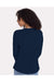 Next Level 3911 Womens Relaxed Long Sleeve Crewneck T-Shirt Midnight Navy Blue Model Back