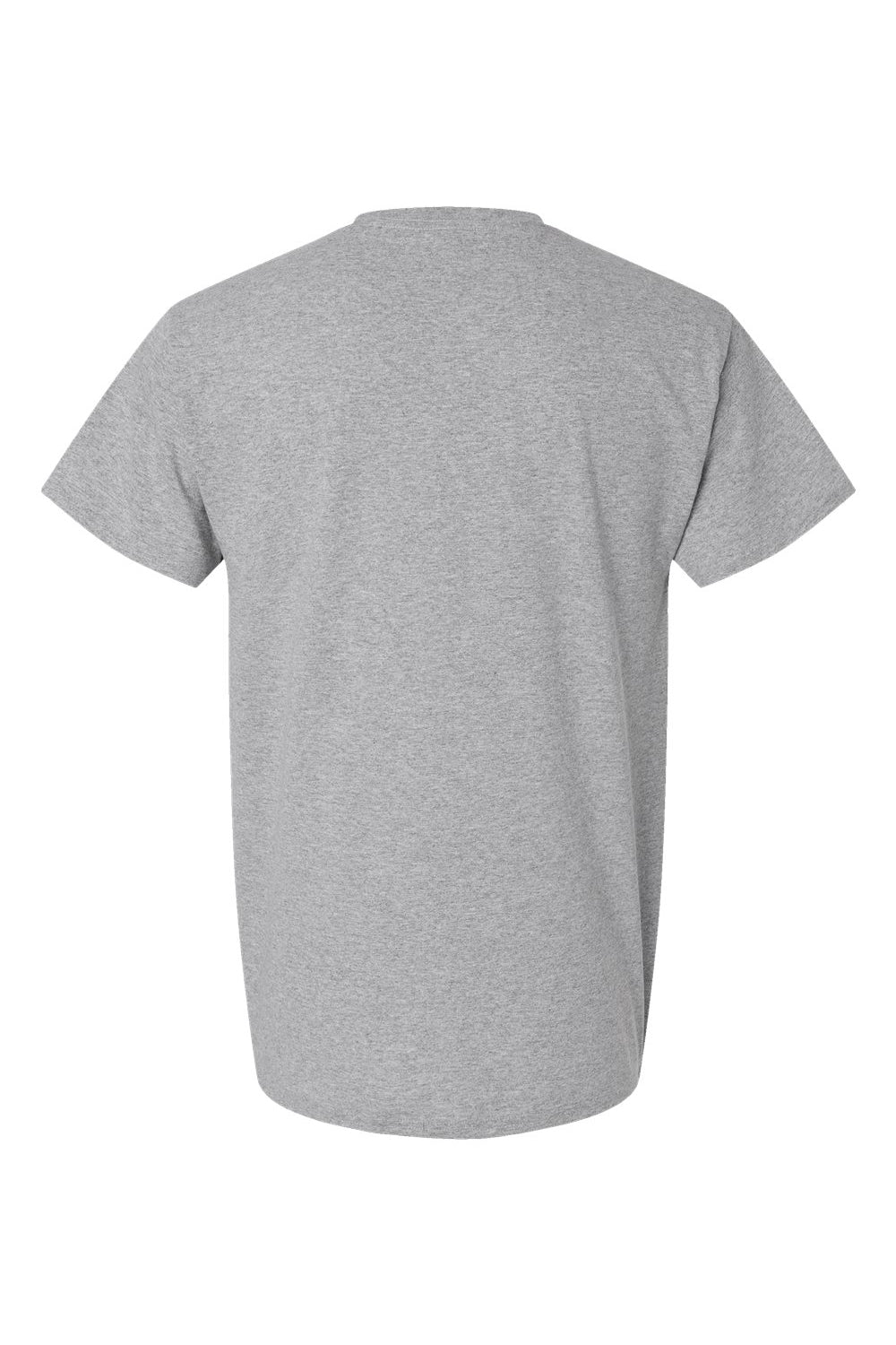 Hanes 5290P Mens Essential Short Sleeve Crewneck T-Shirt w/ Pocket Light Steel Grey Flat Back