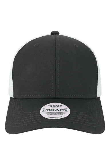 Legacy MPS Mens Mid Pro Snapback Trucker Hat Black/White Flat Front