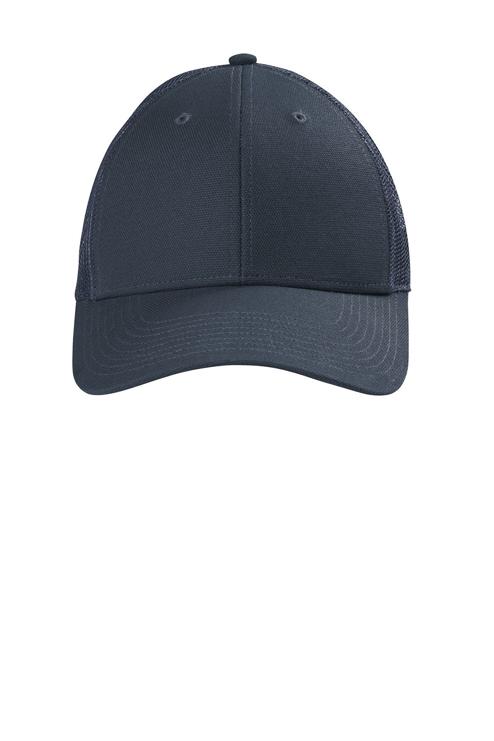 CornerStone CS811 Mens Moisture Wicking Canvas Mesh Back Adjustable Hat Navy Blue Flat Front