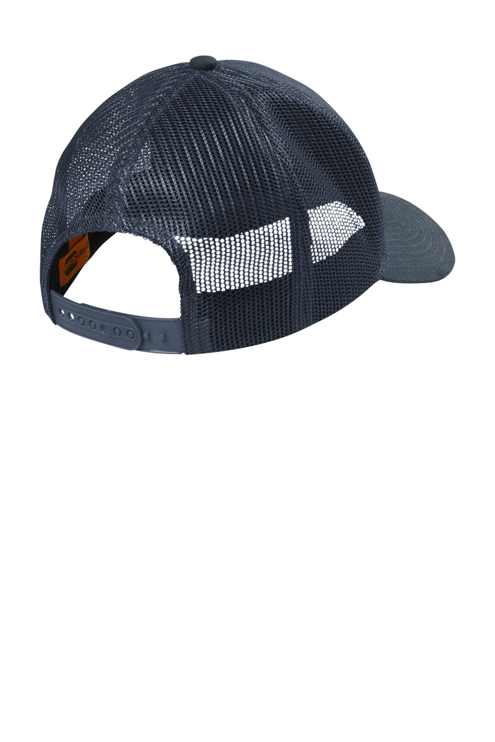 CornerStone CS811 Mens Moisture Wicking Canvas Mesh Back Adjustable Hat Navy Blue Flat Back