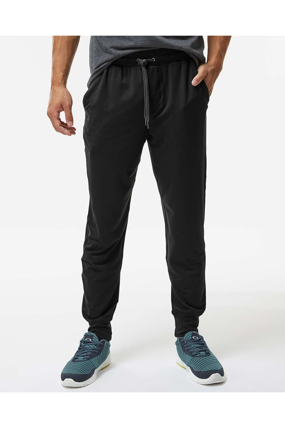 Holloway 222599 Mens Eco Revive Ventura Jogger Sweatpants w/ Pockets Black Model Front