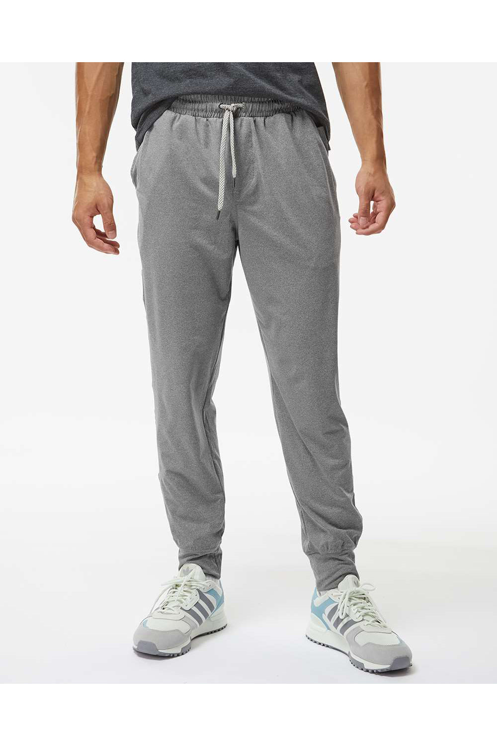 Holloway 222599 Mens Eco Revive Ventura Jogger Sweatpants w/ Pockets Heather Grey Model Front