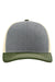 Richardson 112 Mens Snapback Trucker Hat Heather Grey/Birch/Army Olive Green Flat Front