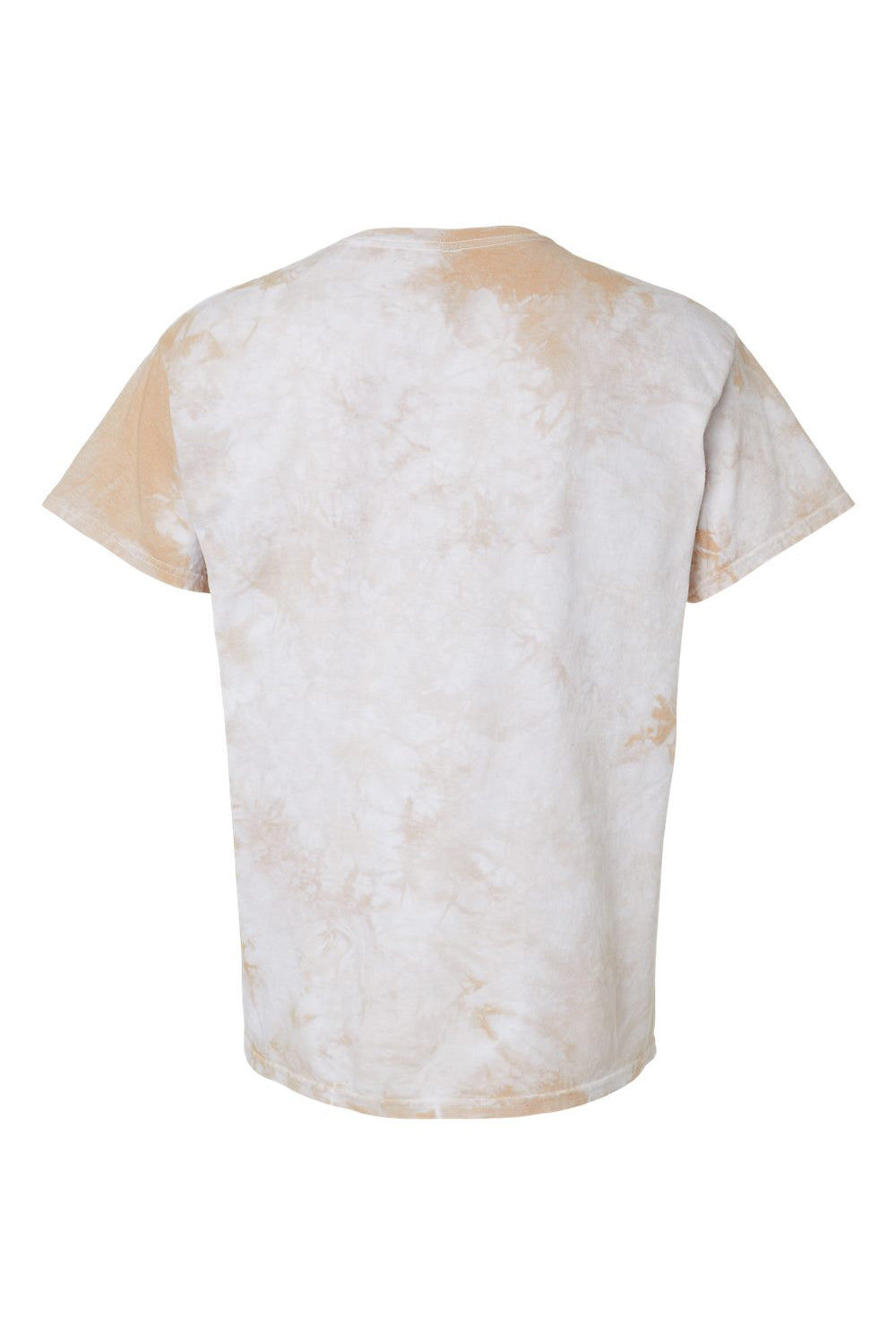 Dyenomite 200CR Mens Crystal Tie Dyed Short Sleeve Crewneck T-Shirt Sand Flat Back