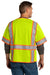 CornerStone CSV106 Mens ANSI 107 Class 3 Surveyor Mesh Zipper Vest w/ Pocket Safety Yellow Model Back