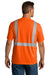 CornerStone CS200 Mens ANSI 107 Class 2 Moisture Wicking Short Sleeve Crewneck T-Shirt w/ Pocket Safety Orange Model Back