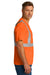 CornerStone CS200 Mens ANSI 107 Class 2 Moisture Wicking Short Sleeve Crewneck T-Shirt w/ Pocket Safety Orange Model Side