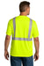 CornerStone CS200 Mens ANSI 107 Class 2 Moisture Wicking Short Sleeve Crewneck T-Shirt w/ Pocket Safety Yellow Model Back