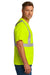 CornerStone CS200 Mens ANSI 107 Class 2 Moisture Wicking Short Sleeve Crewneck T-Shirt w/ Pocket Safety Yellow Model Side