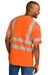 CornerStone CS202 Mens ANSI 107 Class 3 Moisture Wicking Short Sleeve Crewneck T-Shirt w/ Pocket Safety Orange Model Back