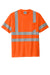 CornerStone CS202 Mens ANSI 107 Class 3 Moisture Wicking Short Sleeve Crewneck T-Shirt w/ Pocket Safety Orange Flat Front