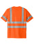 CornerStone CS202 Mens ANSI 107 Class 3 Moisture Wicking Short Sleeve Crewneck T-Shirt w/ Pocket Safety Orange Flat Back