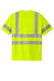 CornerStone CS202 Mens ANSI 107 Class 3 Moisture Wicking Short Sleeve Crewneck T-Shirt w/ Pocket Safety Yellow Flat Back