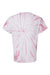 Dyenomite 200CY Mens Cyclone Pinwheel Tie Dyed Short Sleeve Crewneck T-Shirt Rose Flat Back