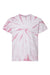 Dyenomite 200CY Mens Cyclone Pinwheel Tie Dyed Short Sleeve Crewneck T-Shirt Rose Flat Front