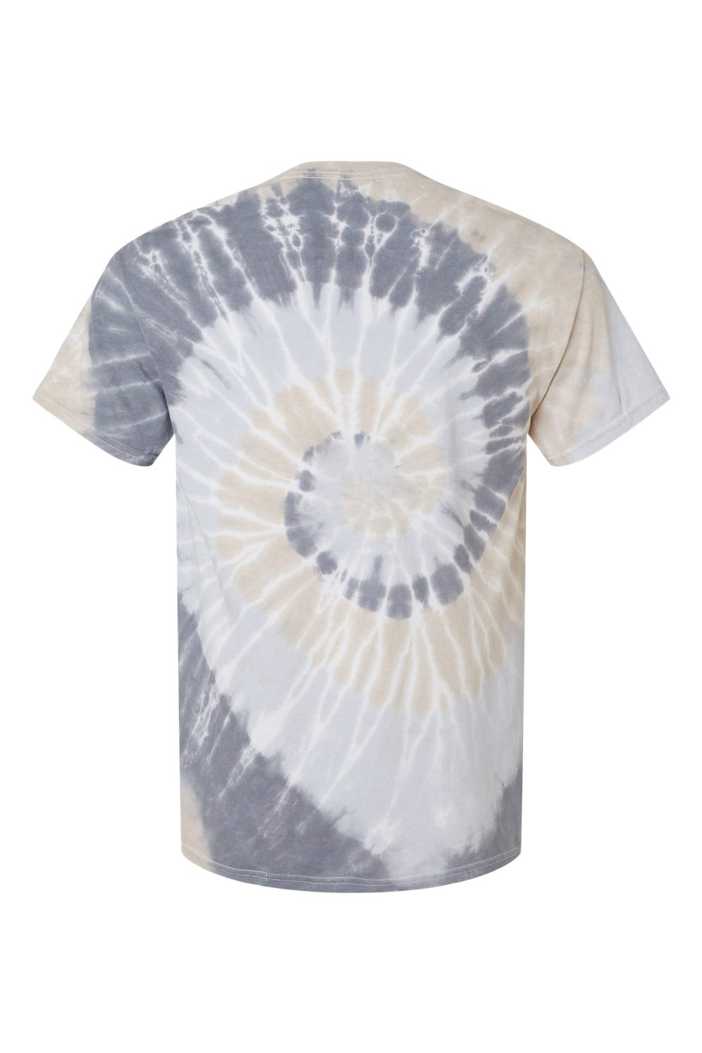 Dyenomite 200MS Mens Spiral Tie Dyed Short Sleeve Crewneck T-Shirt Denali Flat Back