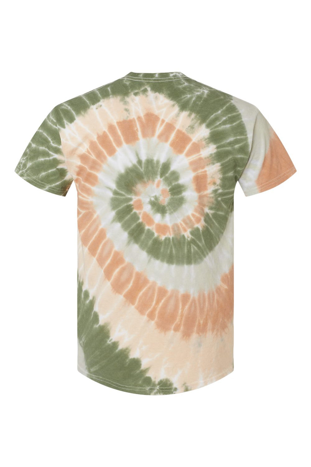 Dyenomite 200MS Mens Spiral Tie Dyed Short Sleeve Crewneck T-Shirt Moab Flat Back