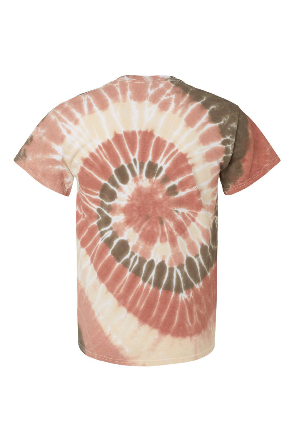 Dyenomite 200MS Mens Spiral Tie Dyed Short Sleeve Crewneck T-Shirt Sequoia Flat Back