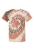 Dyenomite 200MS Mens Spiral Tie Dyed Short Sleeve Crewneck T-Shirt Sequoia Flat Front