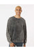 Dyenomite 845MW Mens Premium Fleece Mineral Wash Crewneck Sweatshirt Grey Mineral Wash Model Front