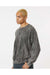 Dyenomite 845MW Mens Premium Fleece Mineral Wash Crewneck Sweatshirt Grey Mineral Wash Model Side
