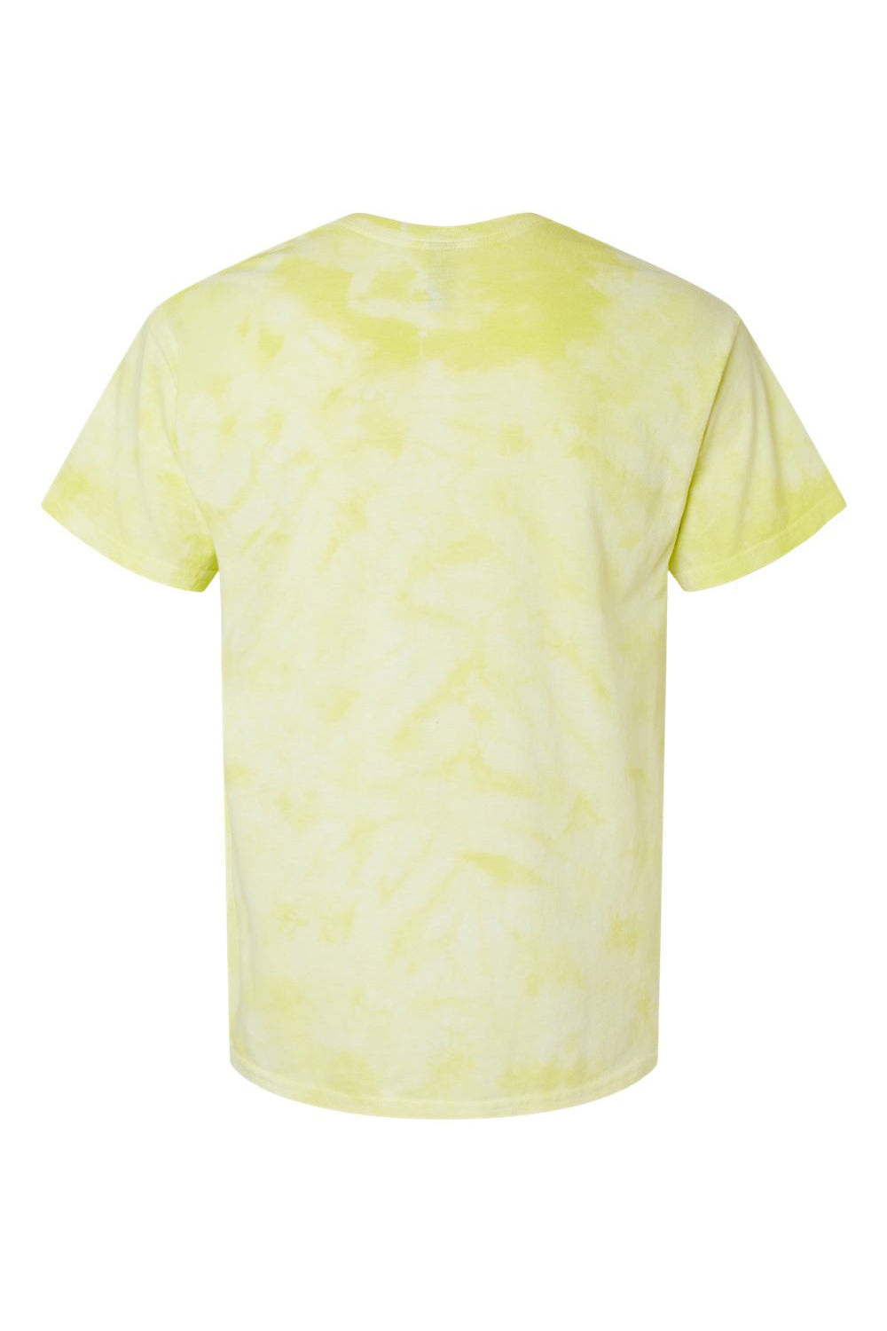 Dyenomite 200CR Mens Crystal Tie Dyed Short Sleeve Crewneck T-Shirt Citron Flat Back