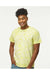 Dyenomite 200CR Mens Crystal Tie Dyed Short Sleeve Crewneck T-Shirt Citron Model Front