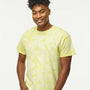 Dyenomite Mens Crystal Tie Dyed Short Sleeve Crewneck T-Shirt - Citron - NEW