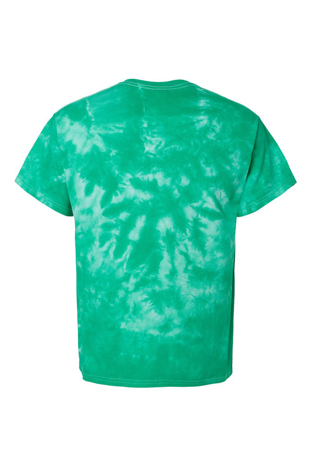 Dyenomite 200CR Mens Crystal Tie Dyed Short Sleeve Crewneck T-Shirt Emerald Flat Back