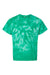 Dyenomite 200CR Mens Crystal Tie Dyed Short Sleeve Crewneck T-Shirt Emerald Flat Front