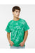 Dyenomite 200CR Mens Crystal Tie Dyed Short Sleeve Crewneck T-Shirt Emerald Model Front