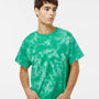 Dyenomite Mens Crystal Tie Dyed Short Sleeve Crewneck T-Shirt - Emerald - NEW