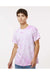 Dyenomite 200CR Mens Crystal Tie Dyed Short Sleeve Crewneck T-Shirt Lilac Model Front