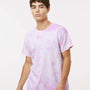 Dyenomite Mens Crystal Tie Dyed Short Sleeve Crewneck T-Shirt - Lilac - NEW