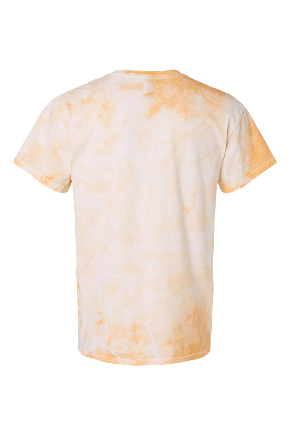 Dyenomite 200CR Mens Crystal Tie Dyed Short Sleeve Crewneck T-Shirt Tangerine Flat Back