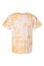 Dyenomite 200CR Mens Crystal Tie Dyed Short Sleeve Crewneck T-Shirt Tangerine Flat Front