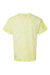 Dyenomite 200CY Mens Cyclone Pinwheel Tie Dyed Short Sleeve Crewneck T-Shirt Citron Flat Back