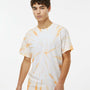 Dyenomite Mens Cyclone Pinwheel Tie Dyed Short Sleeve Crewneck T-Shirt - Tangerine - NEW