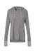 MV Sport W19439 Womens Heathered Jersey Hooded T-Shirt Hoodie Graphite Grey Flat Front