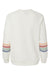 MV Sport W23152 Womens Striped Sleeves Crewneck Sweatshirt Ivory Flat Back