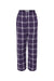 Boxercraft BY6624 Youth Flannel Pants Purple/White Flat Front